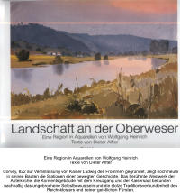 Eine Region in Aquarellen von Wolfgang Heinrich Texte von Dieter Alfter  Corvey, 822 auf Veranlassung von Kaiser Ludwig des Frommen gegründet, zeigt noch heute in seinen Bauten die Stationen einer bewegten Geschichte. Das berühmte Westwerk der Abteikirche, die Konventsgebäude mit dem Kreuzgang und der Kaisersaal bekunden nachhaltig das ungebrochene Selbstbewustsein und die stolze Traditionsverbundenheit des Reichsklosters und seiner geistlichen Fürsten.